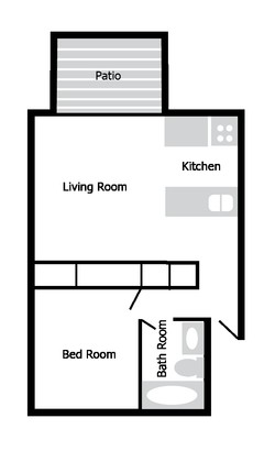 Floor Plan - 1 Bedroom - 1 Bath