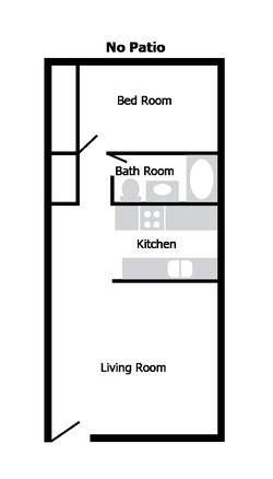Floor Plan - 1 Bedroom - 1 Bath